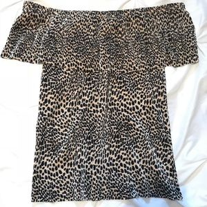 A.N.A Off The Shoulder Leopard Top NWT